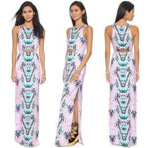 NWT Mara Hoffman Maristar Maxi Dress 4 Lilac Geometric Print